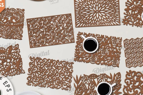 Intra απο ξύλο plywood 3mm-4mm πάχος – Ξύλινα σουπλά Δέσμη κοπής με λέιζερ Δίασταση  20x20 cm INTRAFABR-115899826