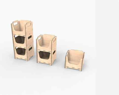 Intra WOODNEST MINI – Ξύλινη Θήκη Οργάνωσης με Λαβές Αποθήκευσης Σπιτίου και Επιχείρησης  47x63x47 cm Box53-00679