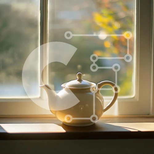 Intra Συλλεκτικό Ξύλινο Παζλ Plywood  4mm - Τσαγιέρα από πορσελάνη σε περβάζι Σε Ξύλινο Κουτί - Διαστάσεις: 10x10 cm – 25 κομμάτια