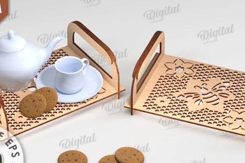 Intra απο ξύλο plywood 3mm-4mm πάχος Δίσκος σερβιρίσματος πρωινού με Δίασταση 30x20 cm INTRAFABR-111598107