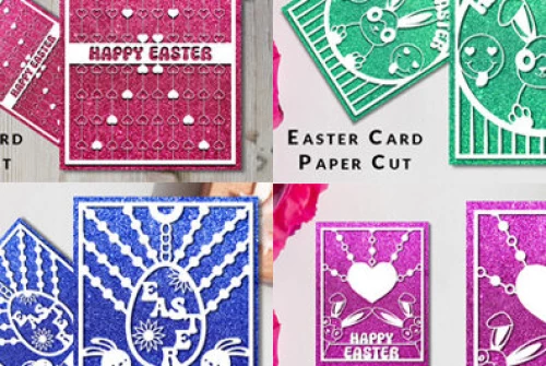 Intra απο ξύλο plywood 3mm-4mm πάχος - Πασχαλινή κάρτα Paper Cut  Πακέτο σχεδίου Δίασταση 15x15 cm INTRAFABR-64118950