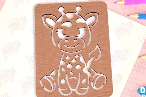 Intra απο ξύλο plywood 3mm-4mm πάχος - Πίνακας εντοπισμού καμηλοπάρδαλης | Πρότυπο σχεδίασης Δίασταση 40x50 cm INTRAFABR-98121517