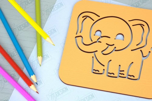 Intra απο ξύλο plywood  Χρώμα wenge 3mm-4mm πάχος - Πίνακας εντοπισμού ελεφάντων |Πρότυπο σχεδίασης Δίασταση 40x50 cm INTRAFABR-98181483