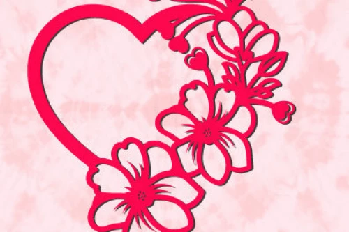 Intra απο ξύλο plywood 3mm-4mm πάχος – Κορνίζα για την ημέρα του Αγίου Βαλεντίνου Heart Rose1390 Δίασταση  20x20 cm INTRAFABR-115424270