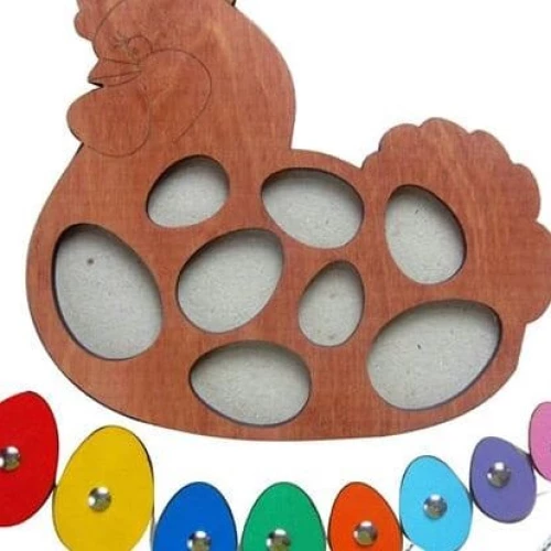 Intra απο ξύλο plywood 3mm-4mm πάχος – ξύλο πίνακα με μανταλάκια παζλ με πόμολο σχήματος αυγού κότας 20x25 cm INTRAVECTRY-MY560460