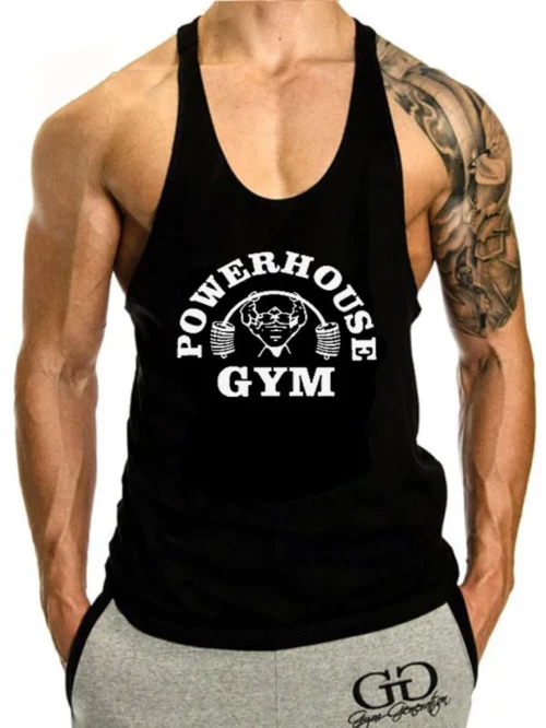 Ανδρικό Stringer Tank Top Power House Gym ARN033-Μαύρο