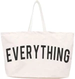 Άσπρη, Oversized τσάντες Tote από Καμβά, 50x40x10 εκ. Queen Mother
