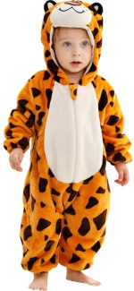 Orange Baby Leopard- Ολόσωμη Βελούδινη Φόρμα (Unisex)- Queen Mother