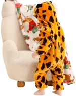 Orange Baby Leopard- Ολόσωμη Βελούδινη Φόρμα (Unisex)- Queen Mother