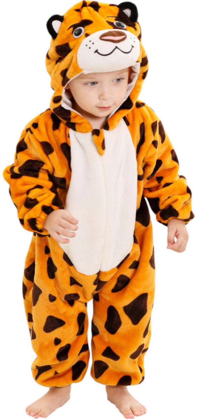 Orange Baby Leopard- Ολόσωμη Βελούδινη Φόρμα (Unisex)- Queen Mother