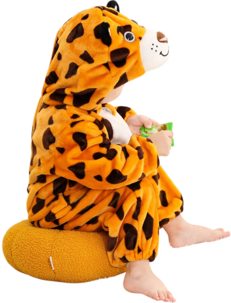 Orange Baby Leopard- Ολόσωμη Βελούδινη Φόρμα (Unisex)- Queen Mother