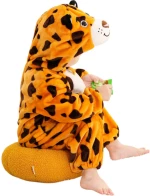 Orange Baby Leopard- Ολόσωμη Βελούδινη Φόρμα (Unisex)- Queen Mother
