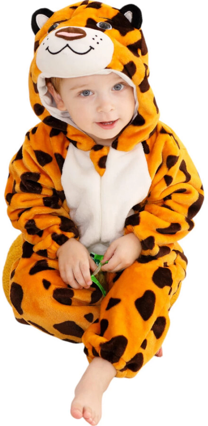 Orange Baby Leopard- Ολόσωμη Βελούδινη Φόρμα (Unisex)- Queen Mother