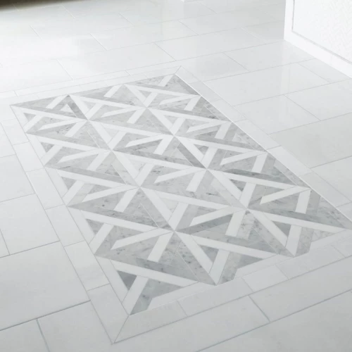 Ivy Space 27.1x29cm Πλακάκι Parquet Diagonal Thassos Grey Γυαλιστερό