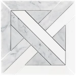 Ivy Space 27.1x29cm Πλακάκι Parquet Diagonal Thassos Grey Γυαλιστερό