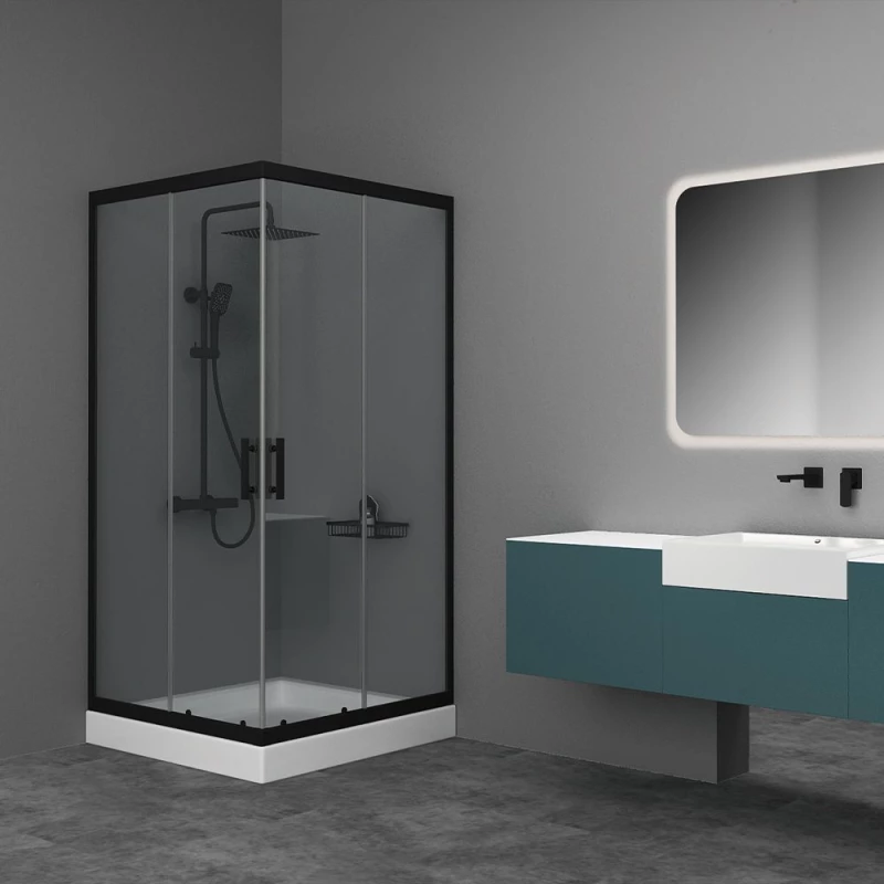 Orabella Vitalia Square Easy Fix Black matt H200 90X90 - Καμπίνα Τετράγωνη