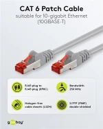 GOOBAY καλώδιο δικτύου 50887  CAT 6 S/FTP  copper  250MHz  2m  γκρι