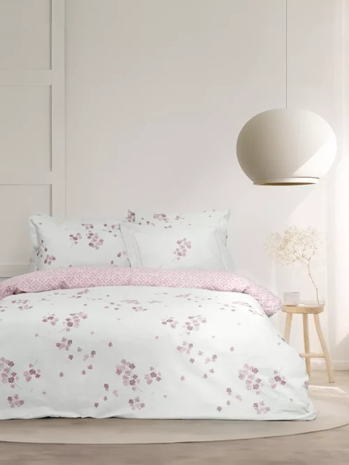 Σετ Παπλωματοθήκη Roselle Γαλάζιο, Ροζ Γίγας (1 x 240x260 + 2 Μαξιλαροθήκες Oxford 4 πλευρών 52x72+5)