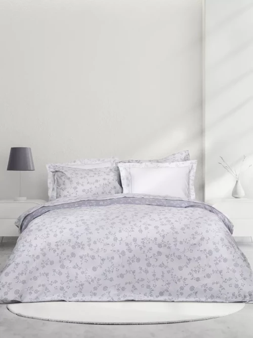 Σετ Παπλωματοθήκη Sirena Γκρι, Λιλά Υπέρδιπλη (1 x 220x240 + 2 Μαξιλαροθήκες Oxford 4 πλευρών 52x72+5)