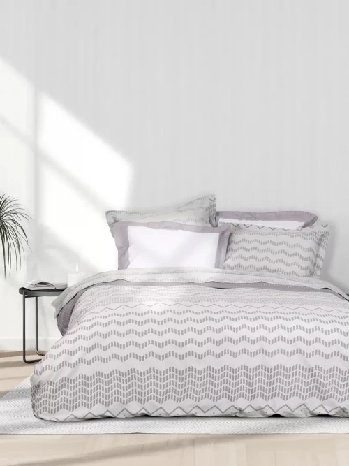 Σετ Σεντόνια Jeymour Γκρι Γίγας με λάστιχο (1 x 180x200+32 + 1 x 270x280 + 2 Μαξιλαροθήκες Oxford 4 πλευρών 52x72+5)