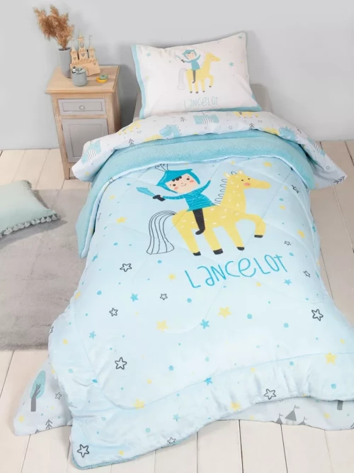 Κουβερτοπάπλωμα Lancelot Γαλάζιο Μονό 160x220