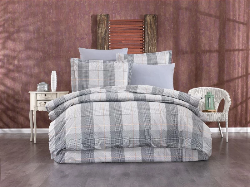 Σεντόνια Εμπριμέ Σετ 3 τεμ Αντιγόνη 339 220X240 Grey 100% Cotton Flannel - -