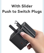 USAMS φορτιστής/αντάπτορας πρίζας CC309, USB & 2x USB-C, universal, 25W, μαύρος