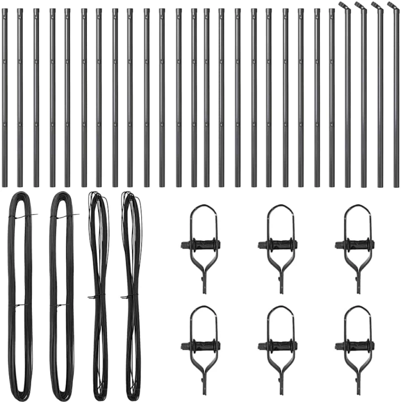 vidaXL Στύλος Περιφράξεων Άλλο 26 pcs Γκρι 3,2 x 3,2 x 120 εκ Ατσάλι