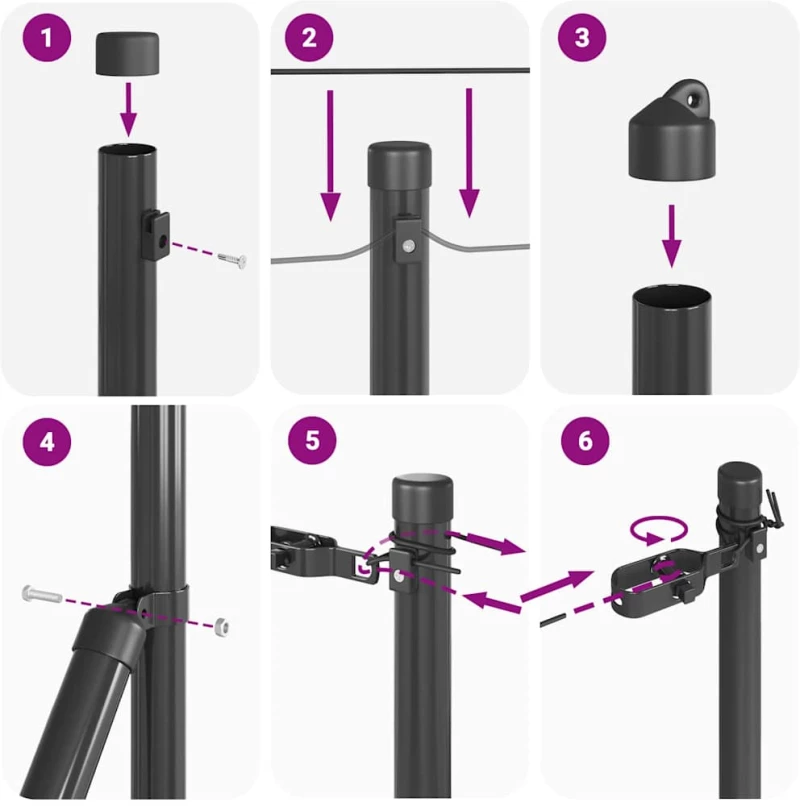 vidaXL Στύλος Περιφράξεων Άλλο 26 pcs Γκρι 3,2 x 3,2 x 120 εκ Ατσάλι