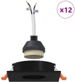 vidaXL Spotlights με προβολείς 12 pcs Μαύρο 9 x 9 x cm Αλουμίνιο