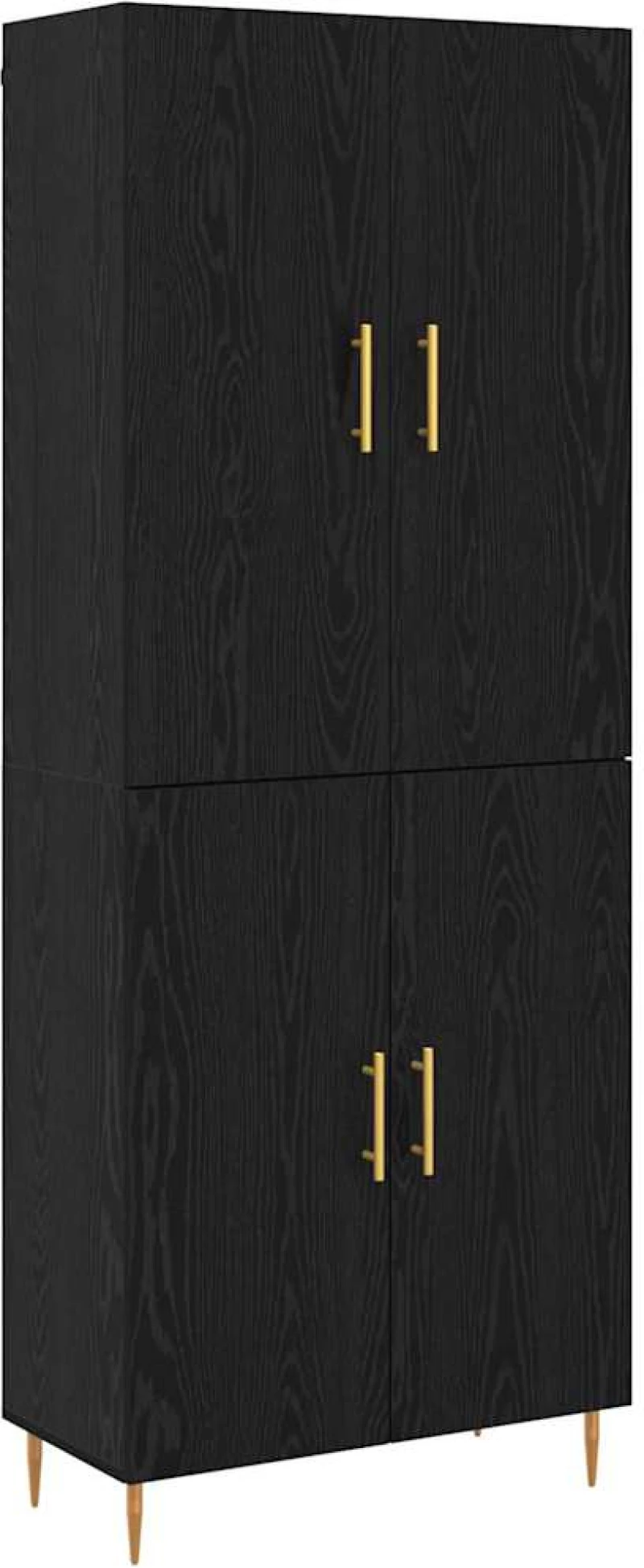 vidaXL Highboard Μαύρη δρυς 69,5 x 34 x 180 εκ. Επεξεργασμένο ξύλο