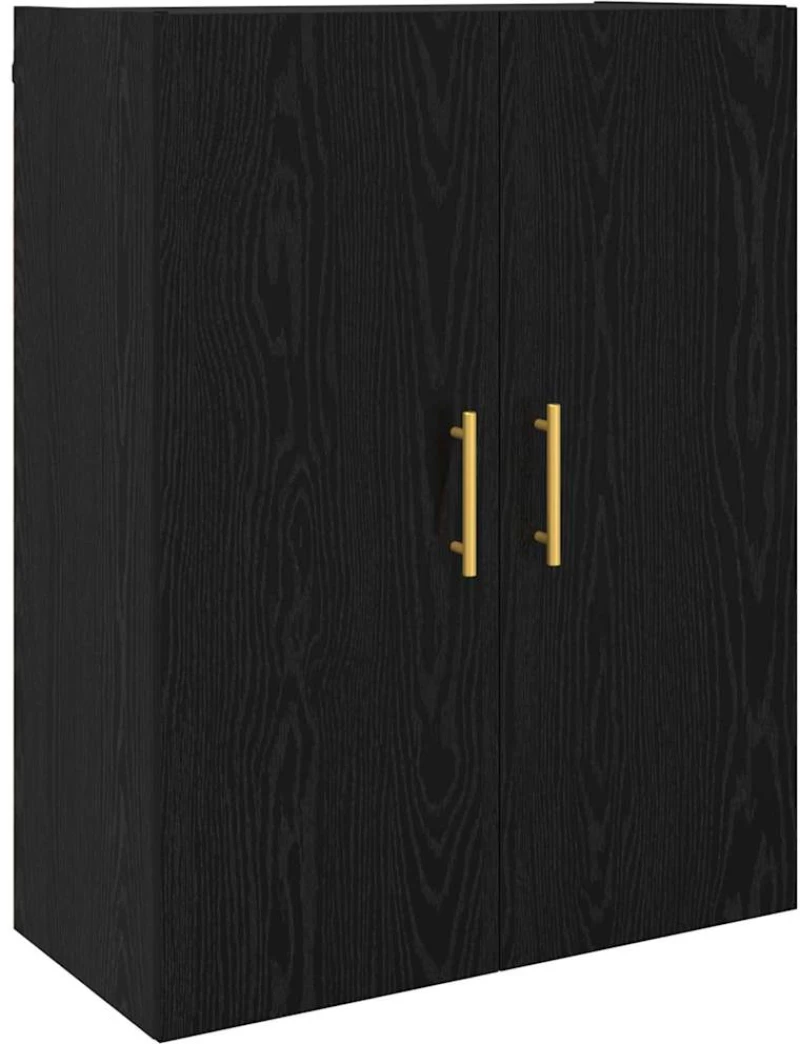 vidaXL Highboard Μαύρη δρυς 69,5 x 34 x 180 εκ. Επεξεργασμένο ξύλο