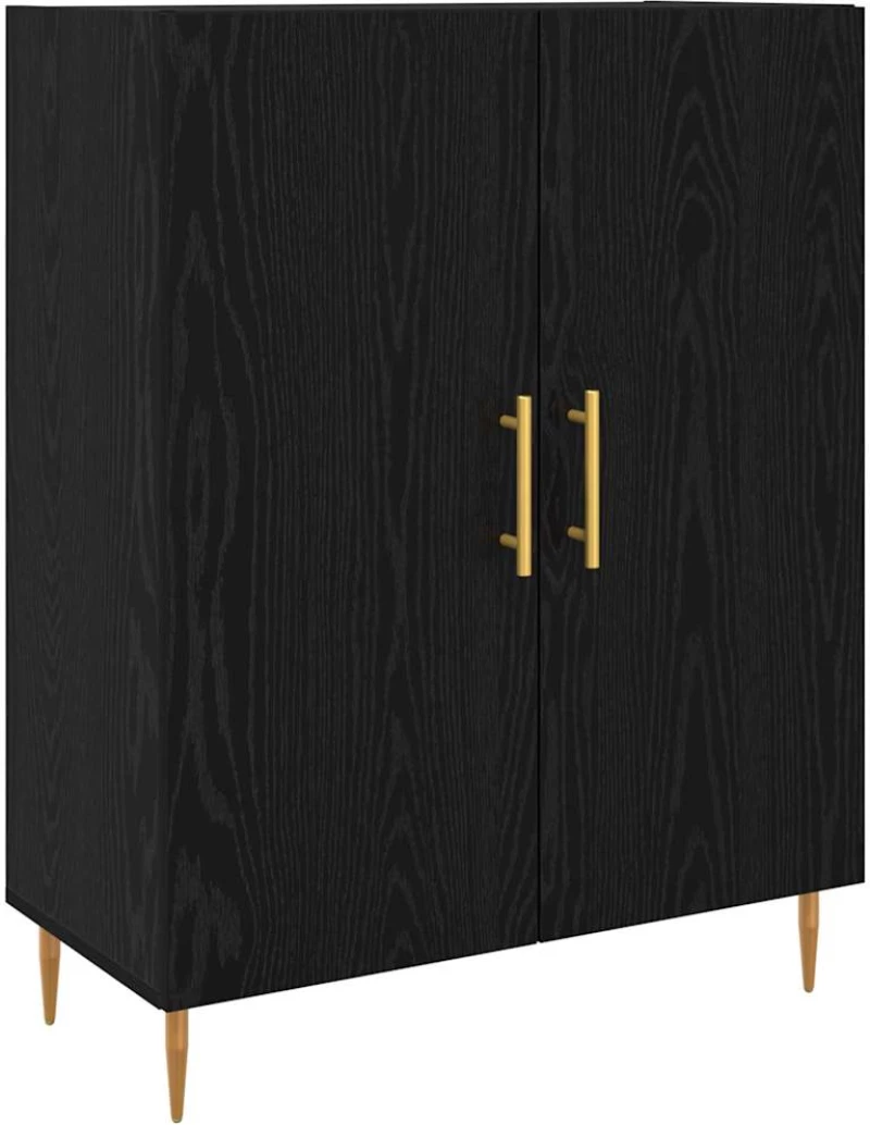 vidaXL Highboard Μαύρη δρυς 69,5 x 34 x 180 εκ. Επεξεργασμένο ξύλο