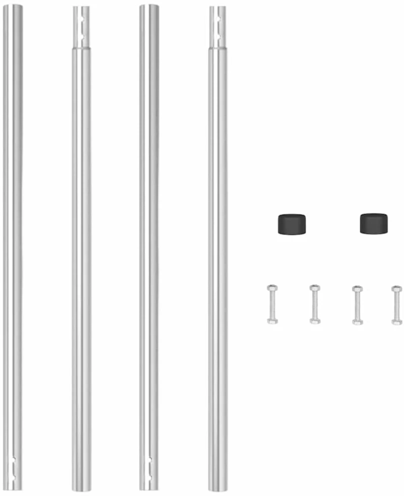 vidaXL Πό posts φράχτη 2 pcs Ασημί Ατσάλι με Επικάλυψη Πούδρας