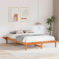 vidaXL Σκελετός Κρεβατιού Κερωτό καφέ 160 x 200 cm
