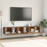 vidaXL Σετ επίπλου τηλεόρασης Επιτοίχιο 3 pcs Καφέ 60 x 30 x 30 cm