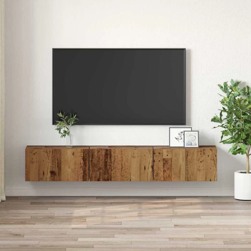 vidaXL Σετ επίπλου τηλεόρασης Επιτοίχιο 3 pcs Καφέ 60 x 30 x 30 cm