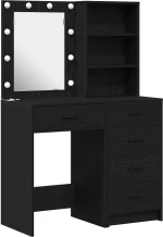 vidaXL Τραπέζι περιποίησης με συρτάρι 2 pcs Μαύρο 50 x 41 x 135 εκ
