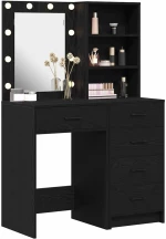 vidaXL Τραπέζι περιποίησης με συρτάρι 2 pcs Μαύρο 50 x 41 x 135 εκ