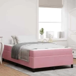 vidaXL Σκελετός Κρεβατιού με στρώμα Ροζ 120 x 190 cm ύφασμα