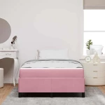 vidaXL Σκελετός Κρεβατιού με στρώμα Ροζ 120 x 190 cm ύφασμα