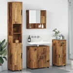 vidaXL Σετ Επίπλων Μπάνιου με συρτάρι Επιτοίχιο 4 pcs Παλιό Ξύλο