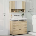 vidaXL Σετ Επίπλων Μπάνιου με συρτάρι με ράφι 2 pcs Δρύς Sonoma