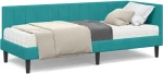 vidaXL Κρεβάτι Γωνίας με στρώμα Τιρκουάζ 80 x 200 cm Βελούδο