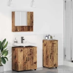 vidaXL Σετ Επίπλων Μπάνιου με συρτάρι Επιτοίχιο 3 pcs Παλιό Ξύλο