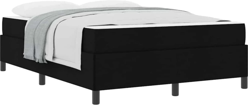 vidaXL Κρεβάτι με ελατήρια Μαύρο 140 x 190 cm ύφασμα