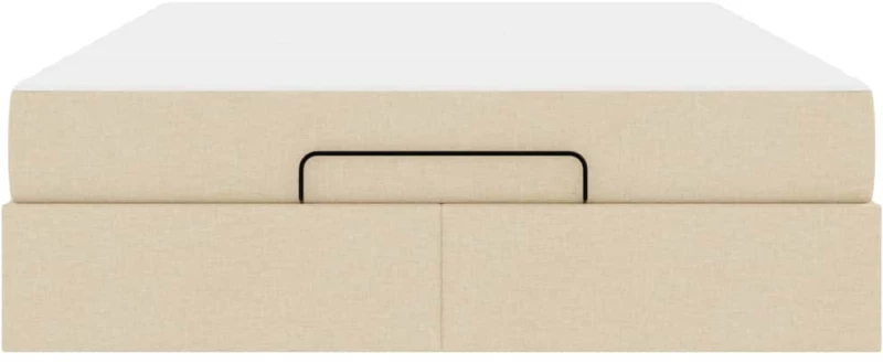 vidaXL Σκελετός Κρεβατιού με στρώμα Κρεμ 140 x 190 cm ύφασμα
