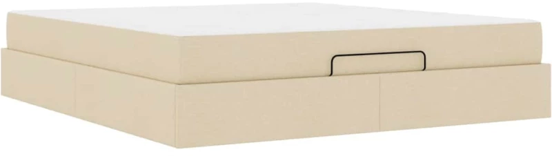 vidaXL Σκελετός Κρεβατιού με αποθήκευση Κρεμ 180 x 200 cm ύφασμα