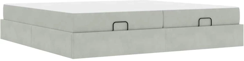 vidaXL Σκελετός Κρεβατιού Ανοιχτό γκρι 200 x 200 cm Βελούδο