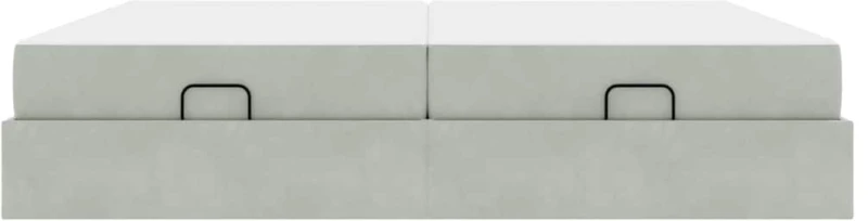 vidaXL Σκελετός Κρεβατιού Ανοιχτό γκρι 200 x 200 cm Βελούδο